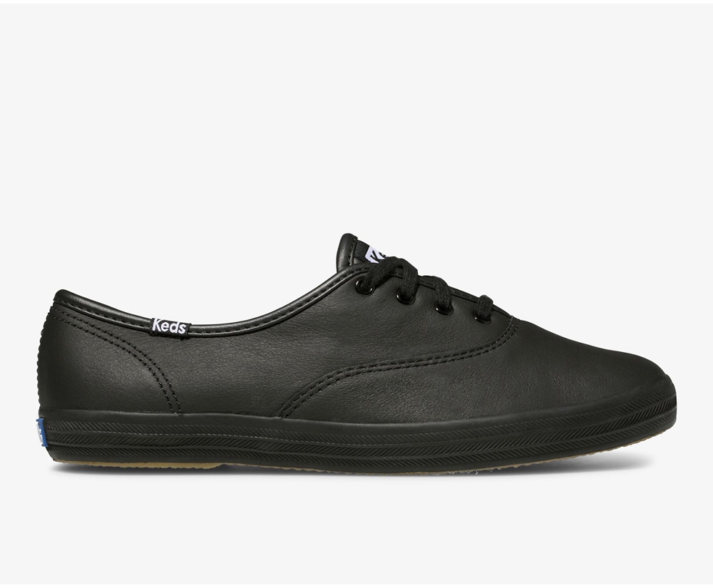 Tenis Keds Mujer Negros - Champion Originals Cuero - 2984-DACPG